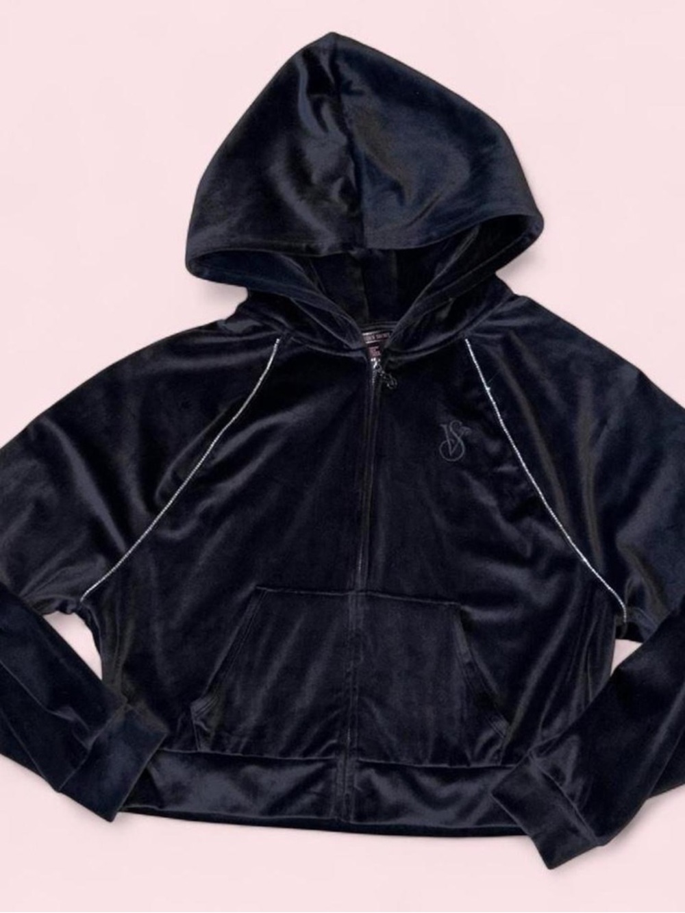 Victoria’s Secret Velour Hooded Zip Jacket - Black